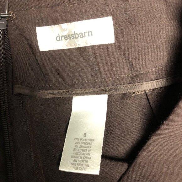Dressbarn Skirt Womens Size 8 Brown Front Detailing Back Zipper Pencil Office - Picture 5 of 6